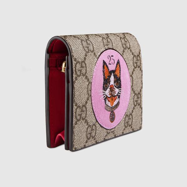 GUCCI グッチ コピー GGスプリームカードケース ミニ財布 Bosco ピンク 愛するペット 8071202